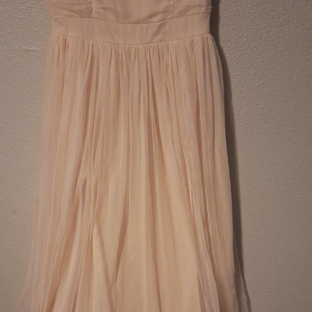 Elegant Peach Strapless Dress prom ckassy night